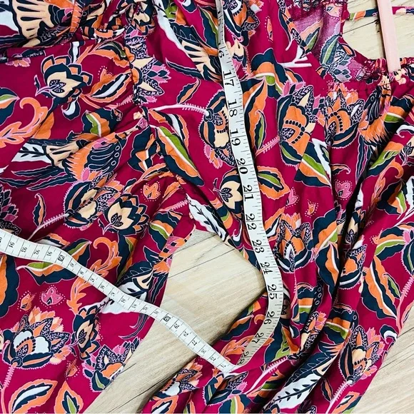 Cato Pink Colorful Floral Puffy Sleeves Blouse sz 18/20W - Picture 4 of 9